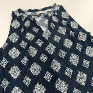 Daytrip Tank Top Women Small Navy Blue Excellent Medallion Print Boho Sleeveless